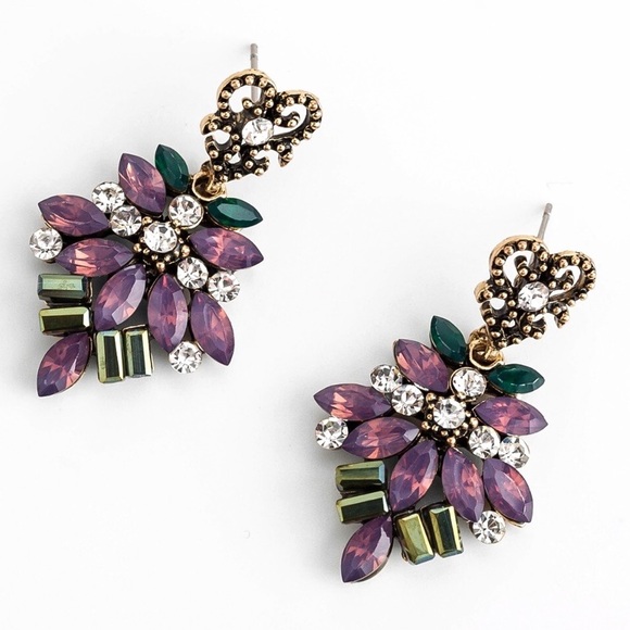 Any 2/$20! Vintage Look Lilac Flower Drop Stud Earrings - Picture 4 of 8